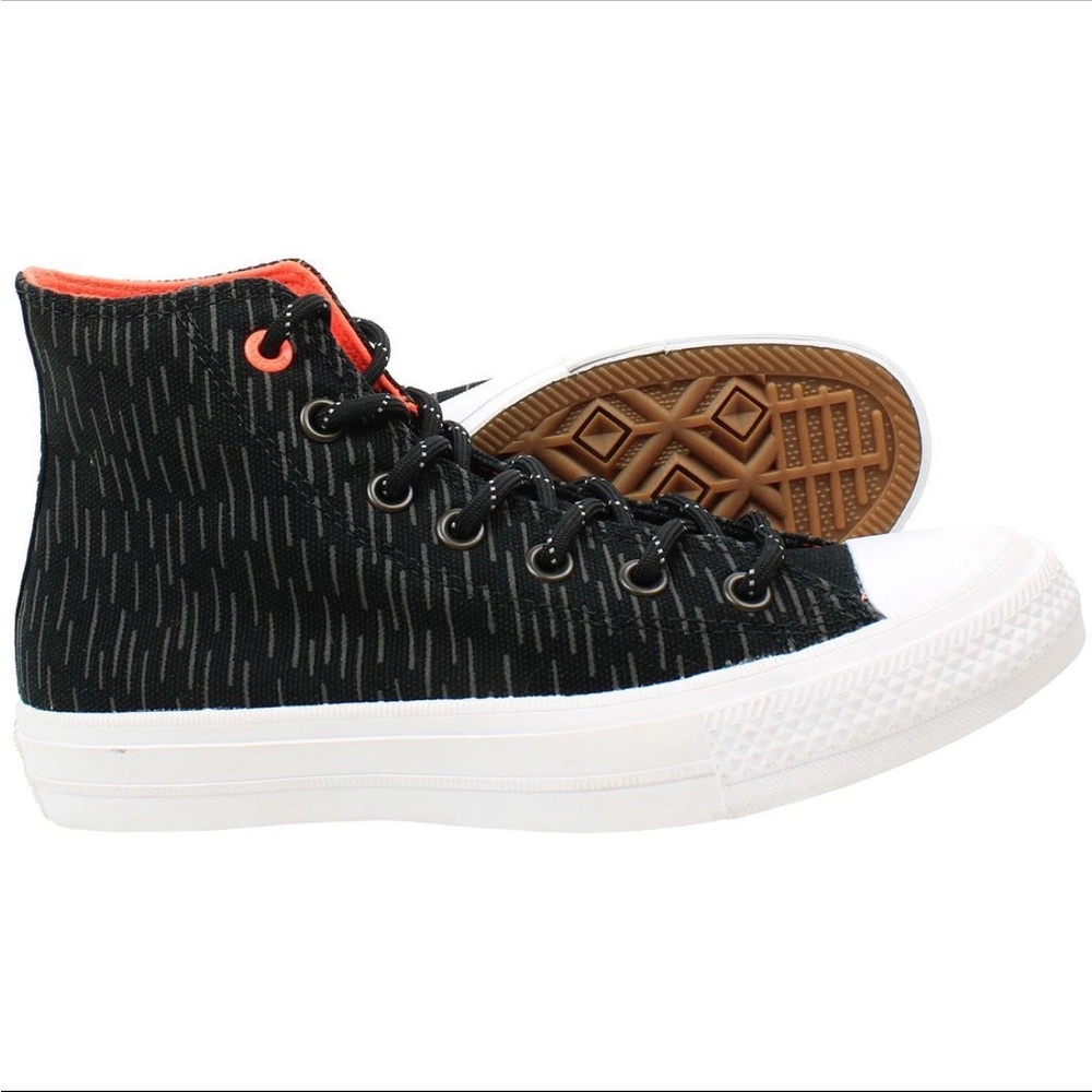 Converse Black and Orange High-Top Sneakers